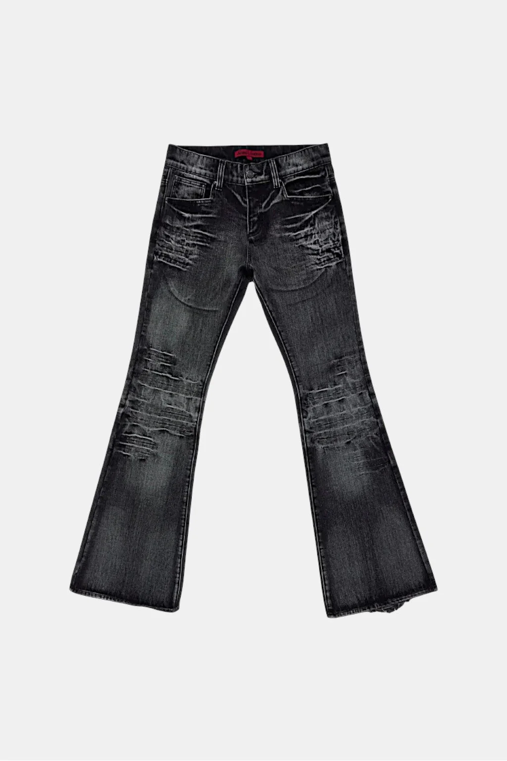 Black stacked jean