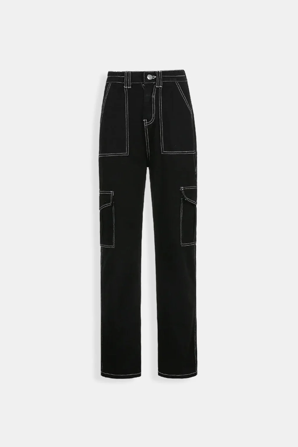 Cargo noir avec couture blanche